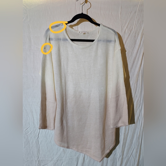 **SOLD** Vince Camuto Ombre Cream & Pink Pullover Scoop Neck Sweater Sz L - Picture 7 of 9